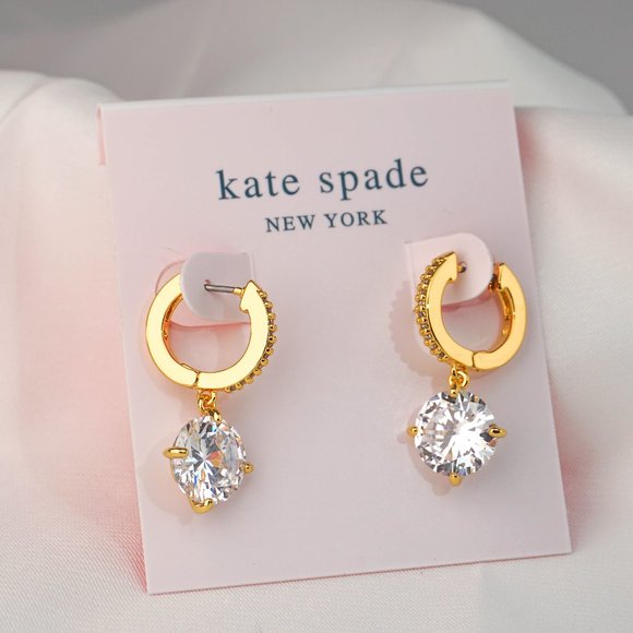 Kate Spade New York That Sparkle Pavé Mini Hoops + Dust Bag (Brand New)